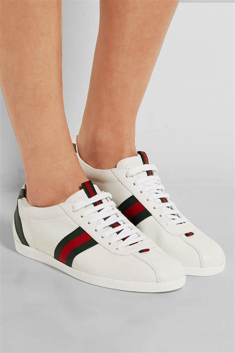 gucci ace watersnake trimmed leather sneakers|gucci ace shoes customer service.